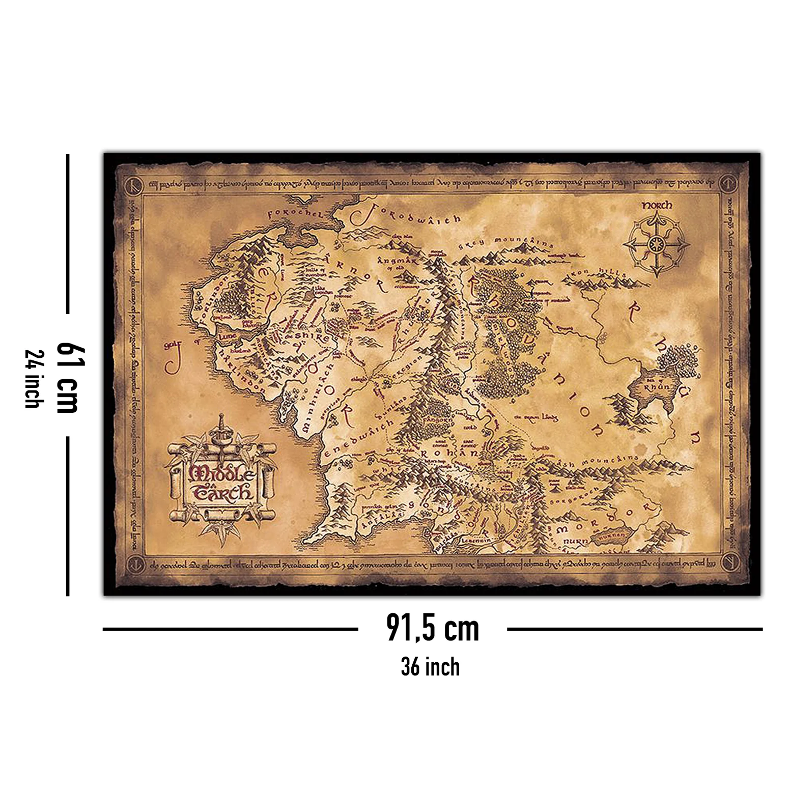 Herr der Ringe Poster Karte von Mittelerde (Dark) - Image 5