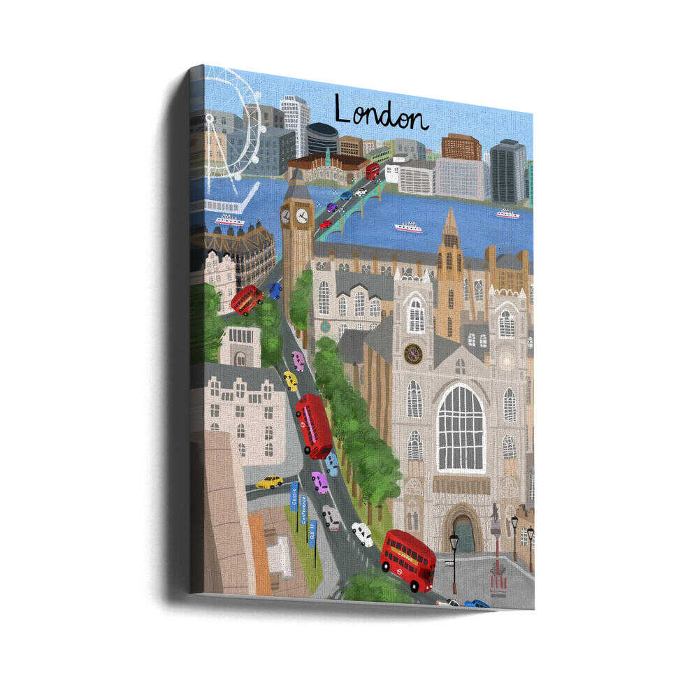 London City with View of the Thames River and Big Ben by Artist Carla Daly - Image 10