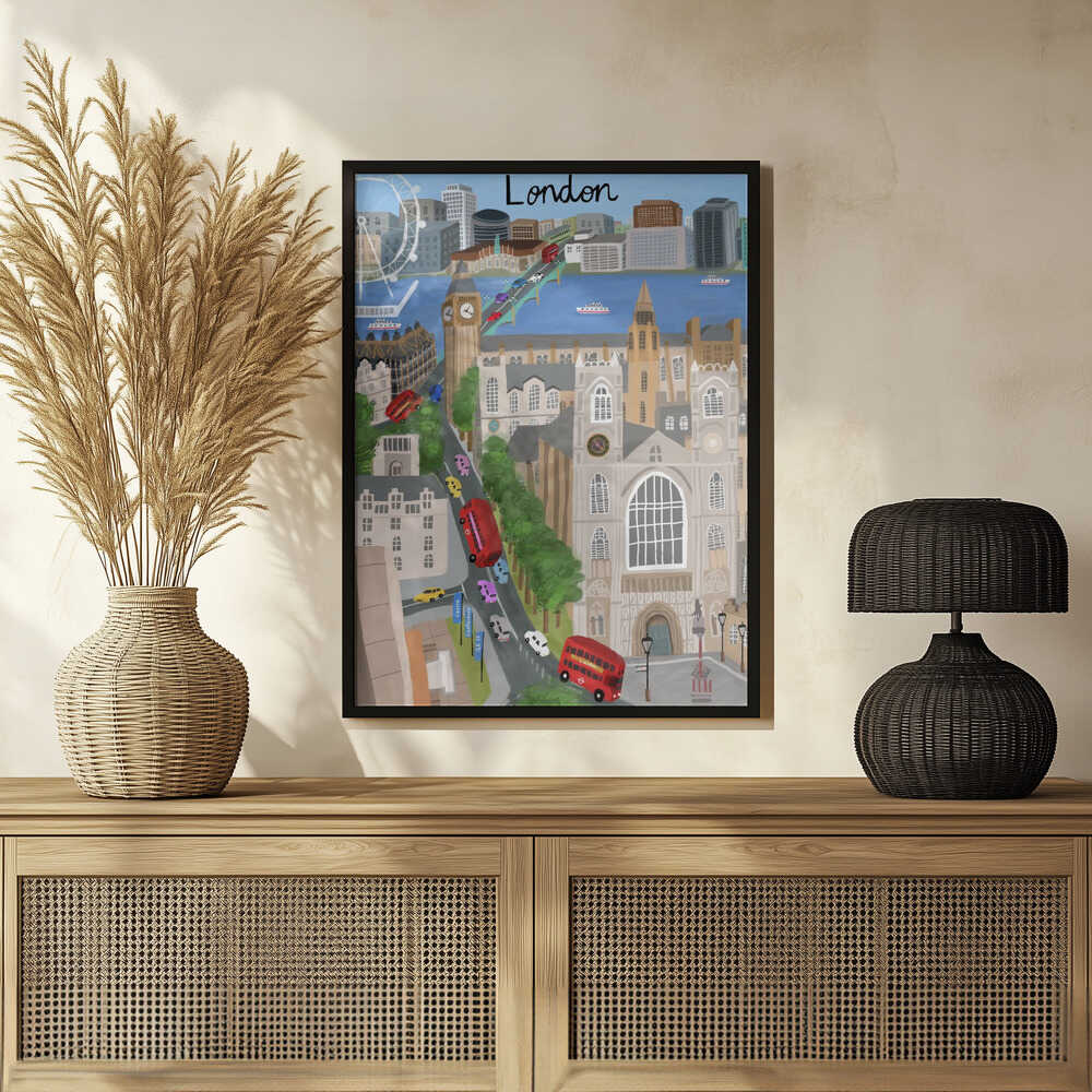 London City with View of the Thames River and Big Ben by Artist Carla Daly - Image 3