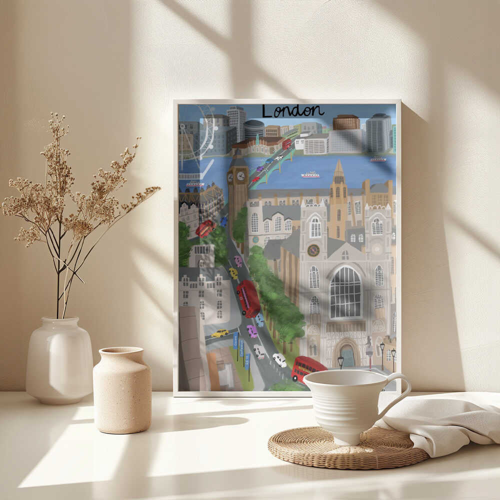 London City with View of the Thames River and Big Ben by Artist Carla Daly - Image 5