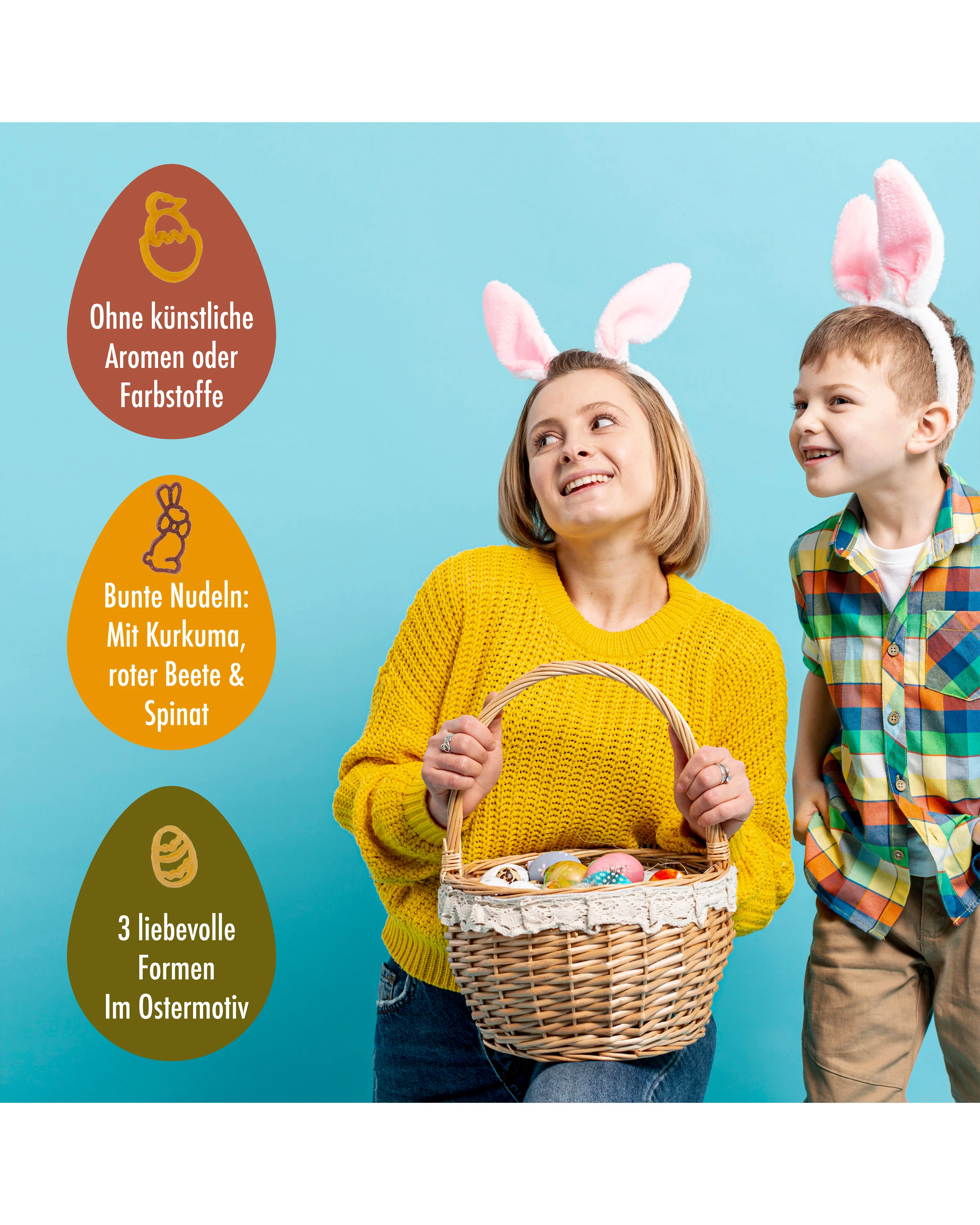 Oster Pasta, Osternudeln Küken, Hase, Osterei - Image 3