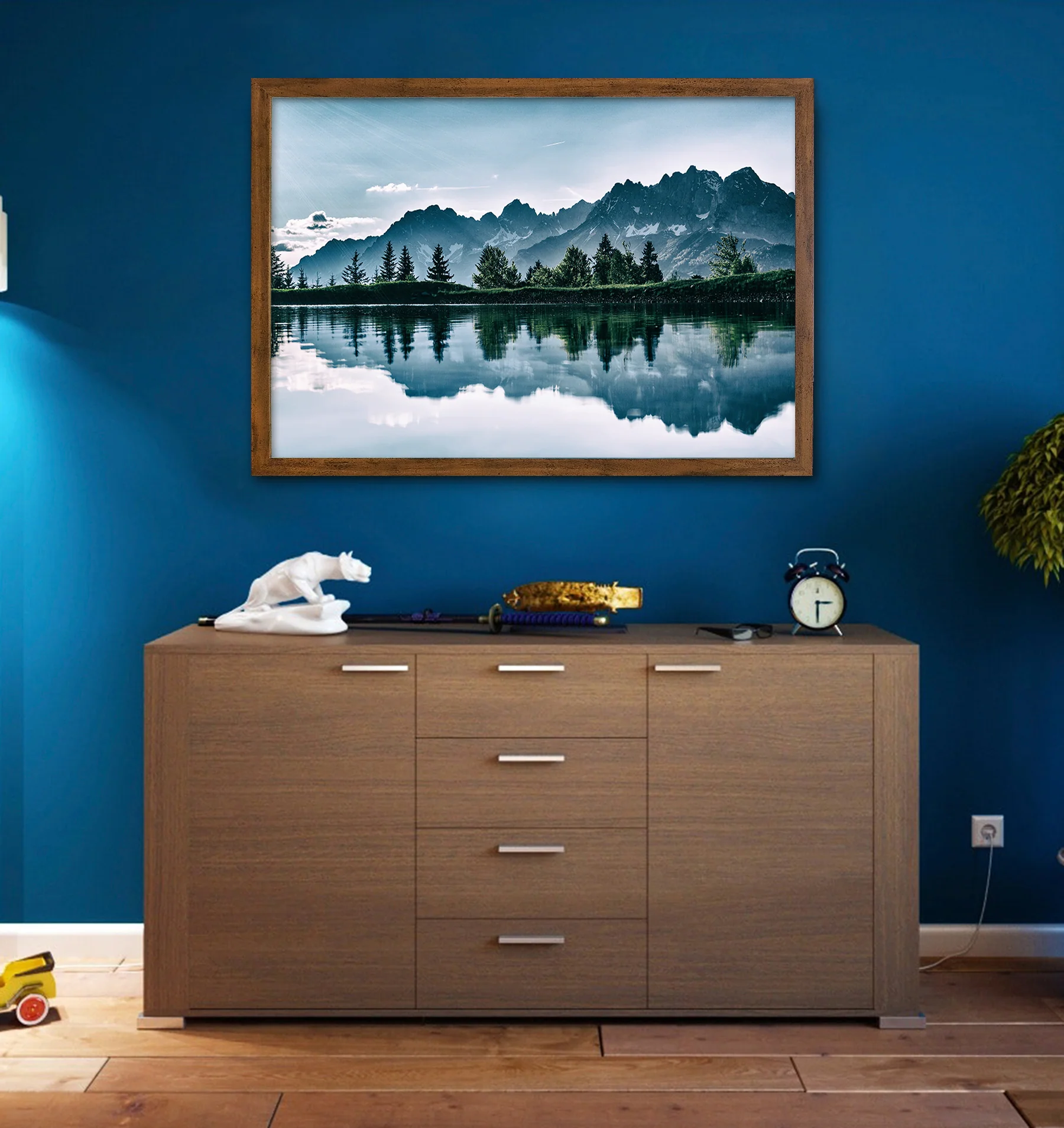 Posterrahmen 59,4 x 84 cm Din A1, Holzdekor Eiche dunkel - Image 5