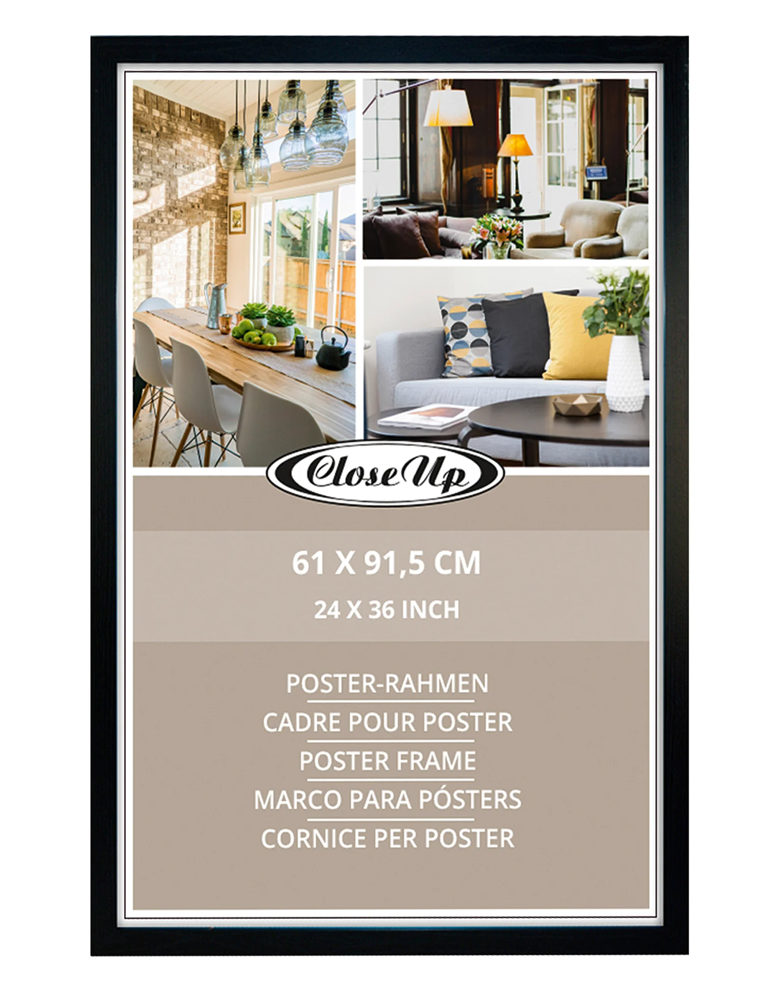 Posterrahmen 61 x 91,5 cm Holzdekor schwarz 3er Set - Image 8