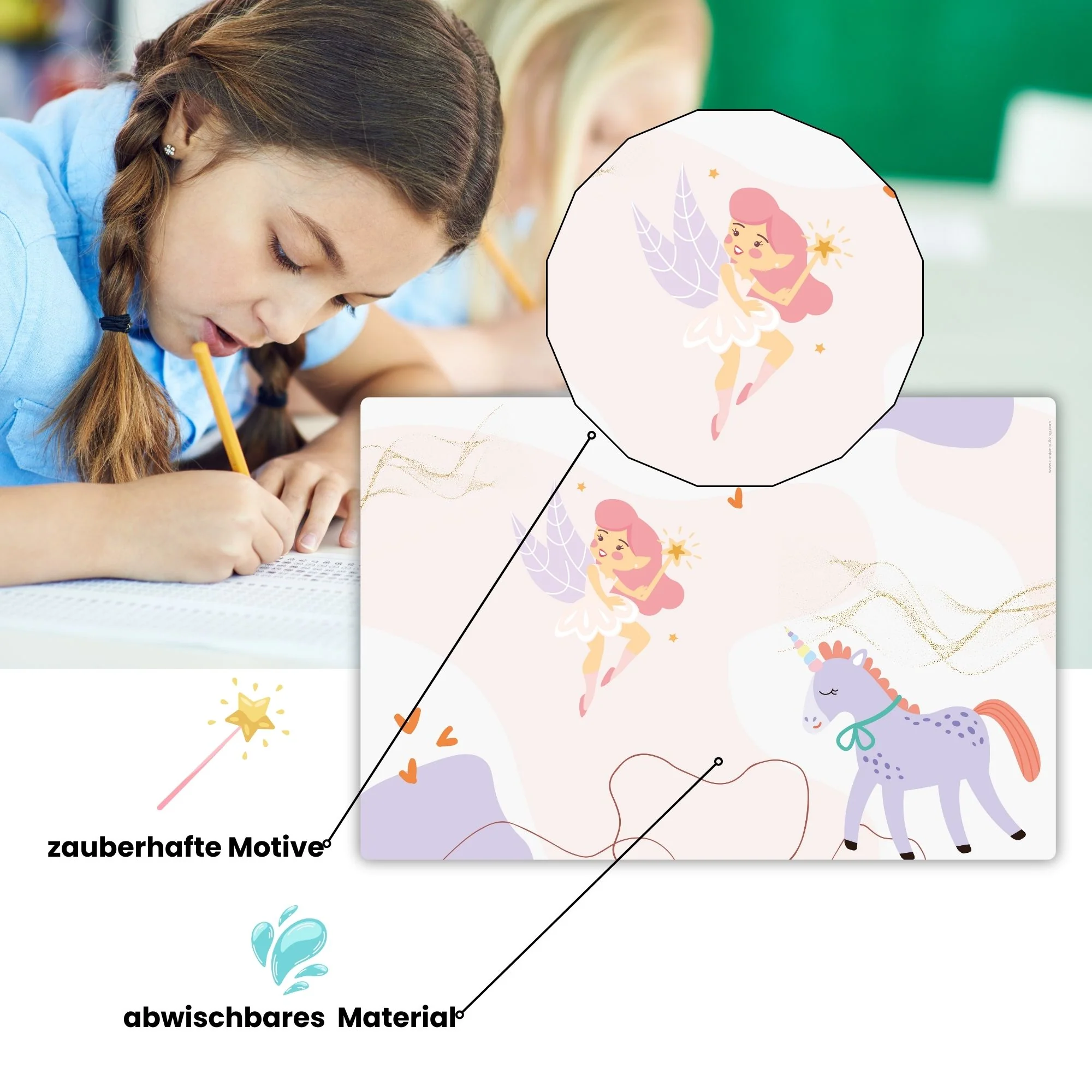 Zauberfee und Einhorn Schreibtischunterlage - Image 3